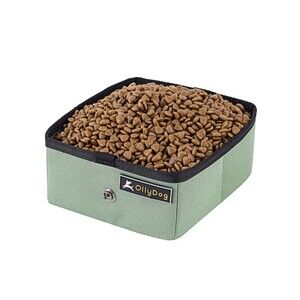 OllyDog Crumple Travel Bowl Mint Green Collapsible Dog Food Water Bowl